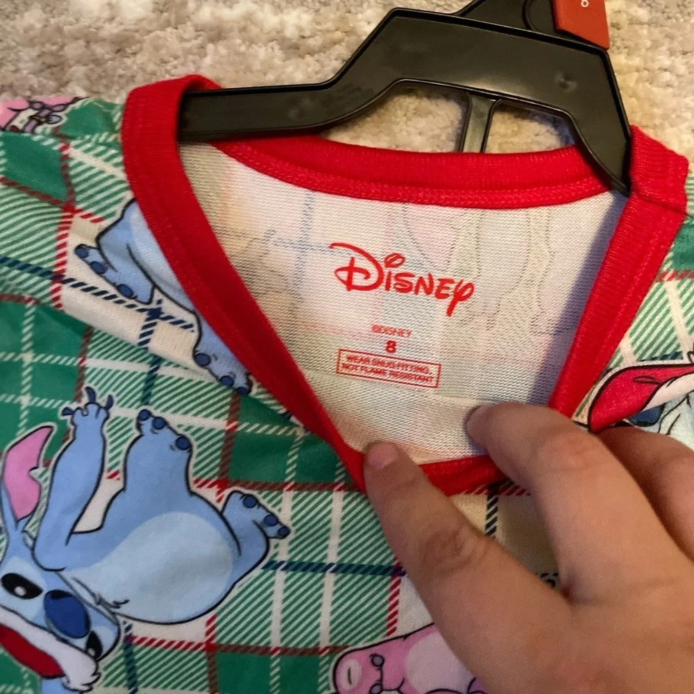 Disney Holiday Stitch Kids Pajama Set - Green and Red size 8-NWT